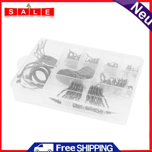 75pcs/Set High Carbon Fishing Rod Guides Ceramic Black Steel Ring Surf Casting A