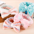 Elastic Colorful Plush Bow Women Girls Headbands Makeup Headwrap Wash Face Band