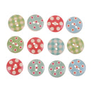 100pcs Colorful Painted Wooden Round Buttons Set DIY Clothes Crafts Accessories
