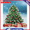 Hand Painted Oil Paint By Numbers Christmas Tree Digital Drawing On Home Canvas