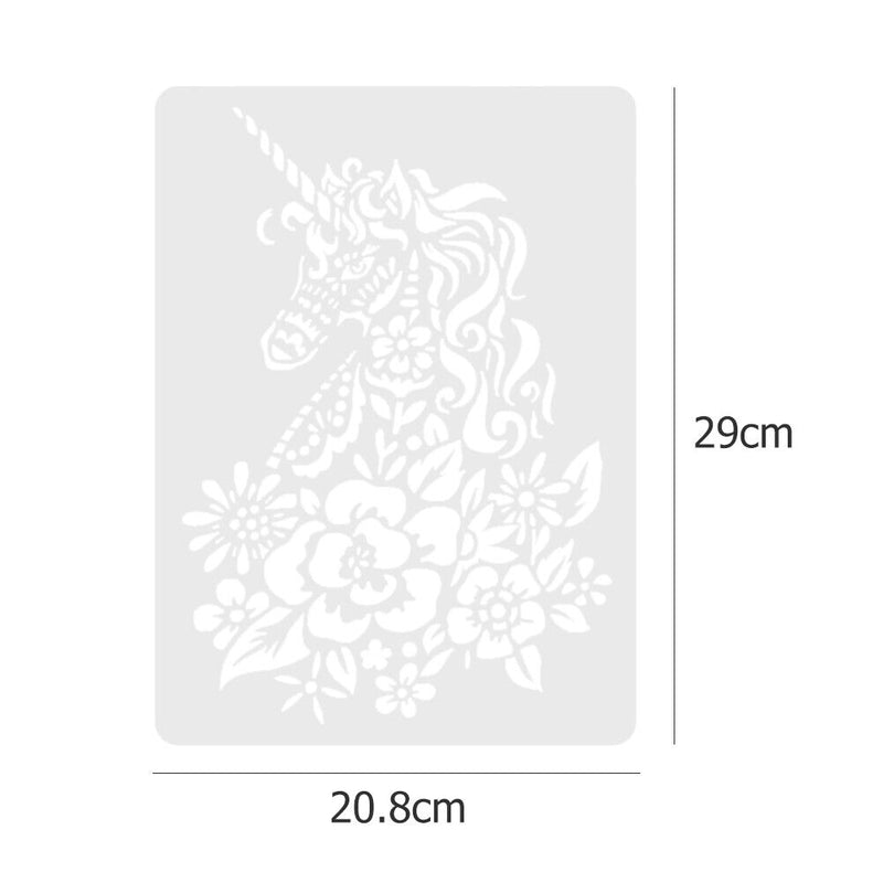 Scratch Painting Stencils Drawing Template DIY Lace Ruler Kids Toys (Horse)