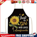 Linen Sunflower Print Women Men Dinner Party Kitchen Cooking Aprons Bibs