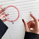 Hanging Ring Phone Silicone Chain Anti-Lost Lanyard Bracelet (Peach Red)