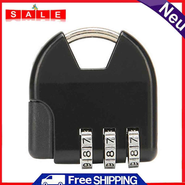 Mini 3-Digit Code Luggage Password Padlock Drawer Anti-Theft Lock (Black)