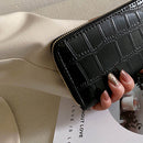 Ladies PU Leather Mini Purse Retro Alligator Pattern Phone Card Bag Long Wallet