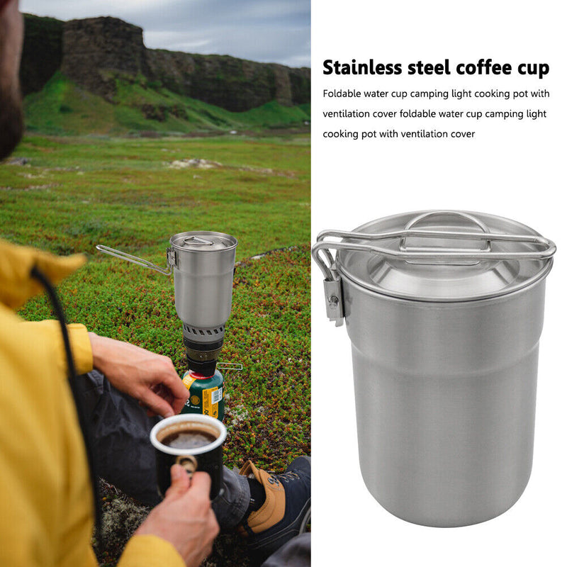 1L Foldable Cooking Tableware Pots Outdoor Camping Picnic Cookware Coffee Cups