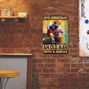 Metal Sign Tin Sign Man Playing Guitar Tin Plate Art Wall Poster Decor