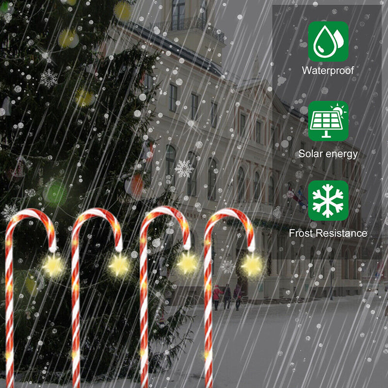 #A 60/72led Solar Candy Cane Lamp Create Festive Atmosphere for Holiday Party