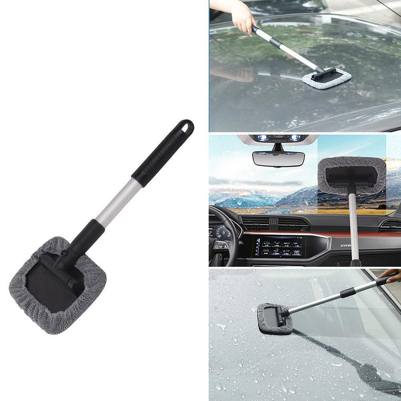Telescopic Microfiber Car Window Cleaner Brush Windshield Wiper Cleaning Tool