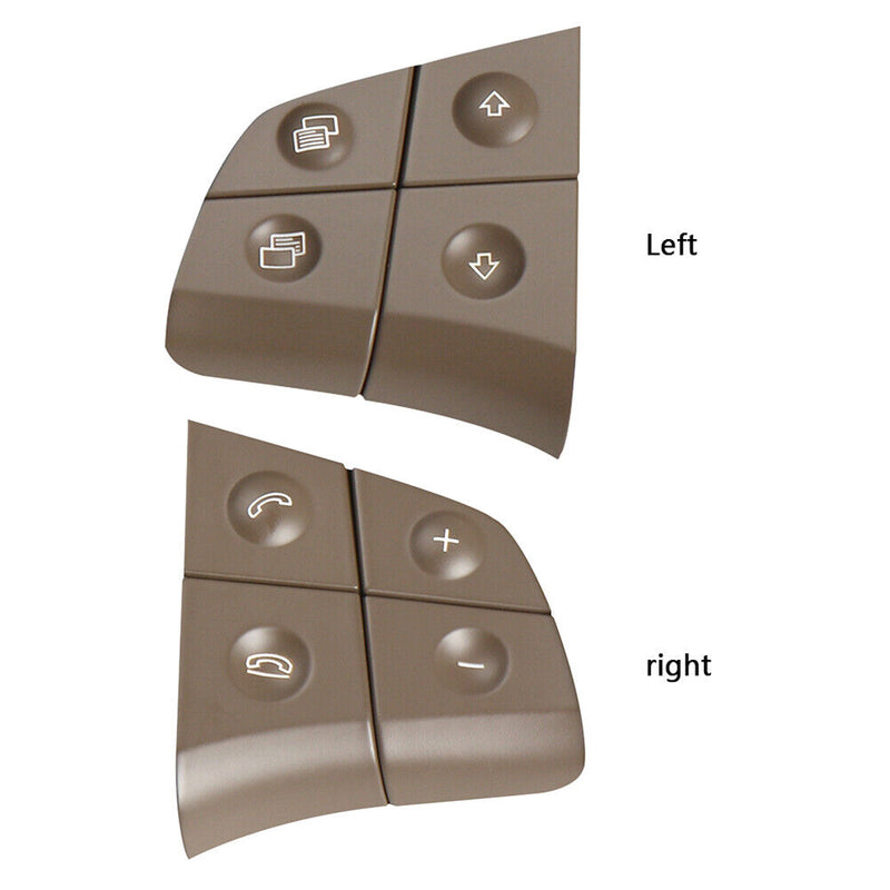 2pcs 8 Keys Car Steering Wheel Switch Button for Benz B-Class (Dark Yellow)