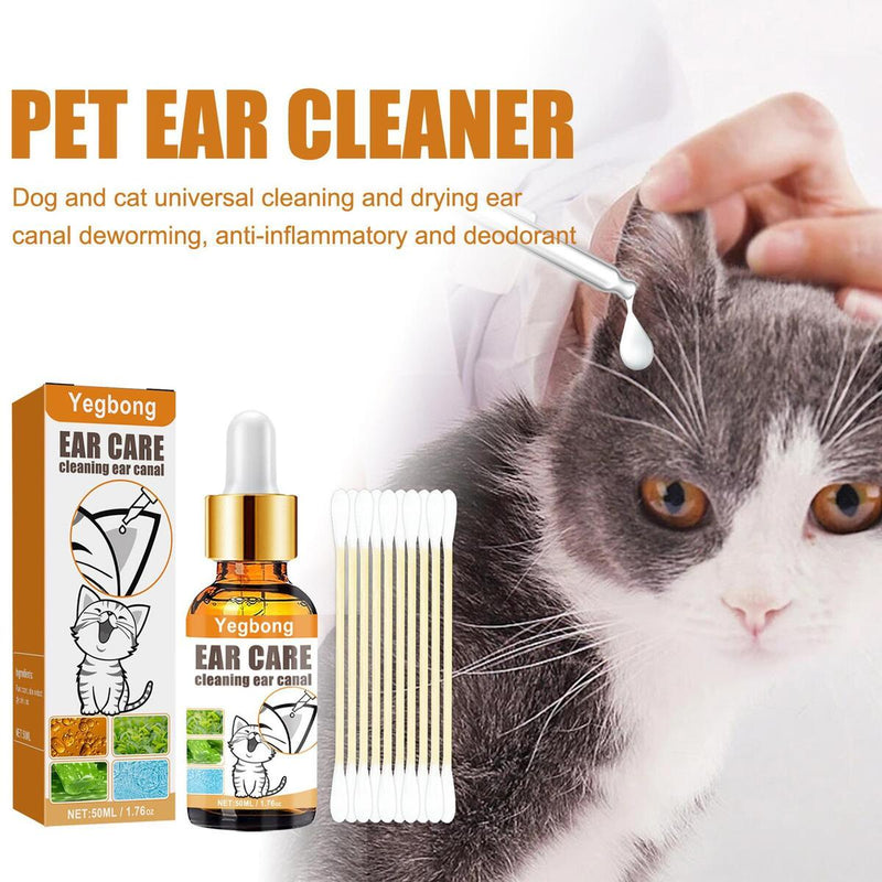 50ml Pet Cat Dog Ear Cleaner Drops Shaking Itching Odour Mites Wax SALE 2022: