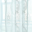 Embroidery Flower Screen Yarn Window Curtains Bedroom Voile Curtain(White)
