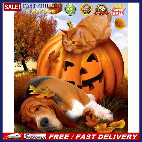 Digital Oil Painting Halloween Animals for Children Hand Painted Art Decoration