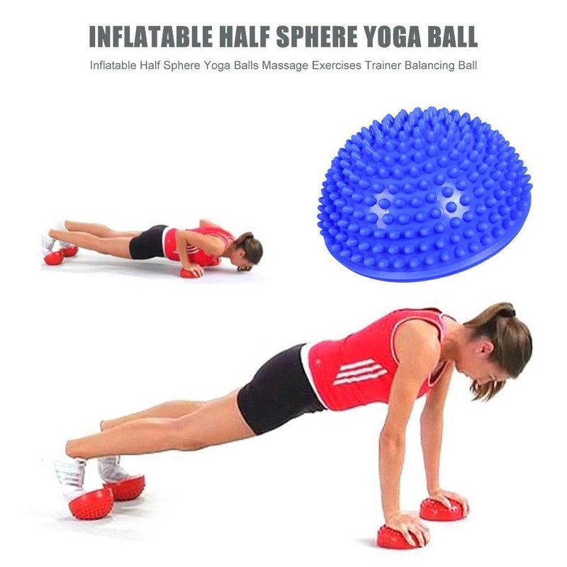 Inflatable Half Sphere Yoga Balls Massage Trainer Balancing Ball (Blue)