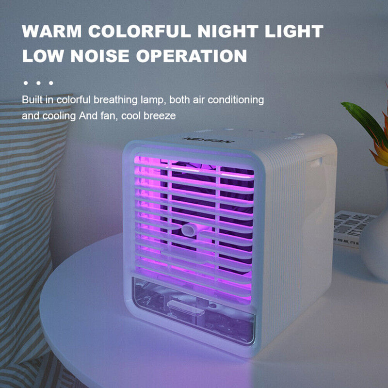 Removable for Cleaning Air Cooler Cooling Fan Humidifier with 7 LED Colors Light