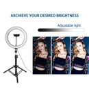 10"" LED Selfie Ring Light Makeup Studio Video Lamp with Tripod Cell Phone Holder