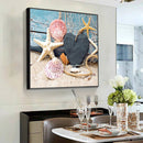 5D Full Round Diamond Painting Seashore Shells Rhinestone Mosaic Home Wall Decor