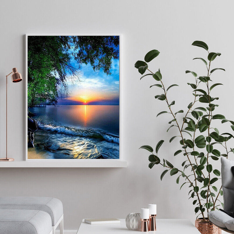 Sunrise Frameless Oil Paint by Numbers Kit DIY Handpainted Artistic Picture