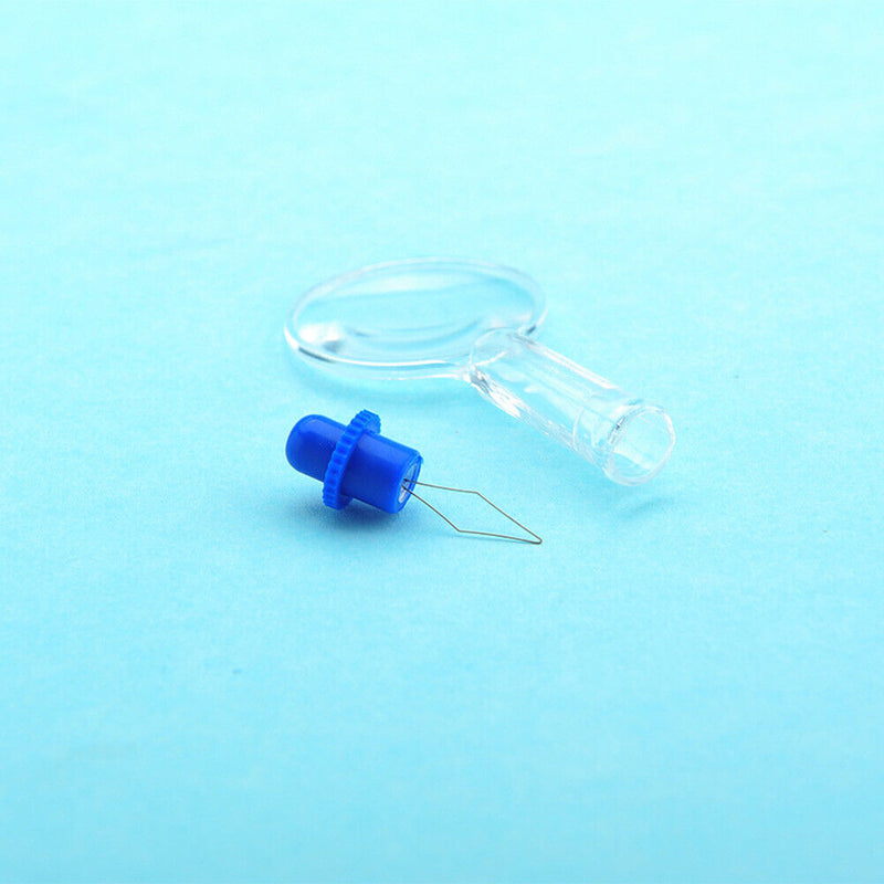 Needle Threader Leader Guide with Magnifying Glass DIY Elderly Sewing Tools