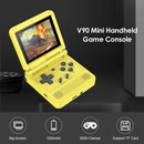V90 3.0 inch Retro Flip Handheld Console Mini Video Game Player (Yellow) Newly