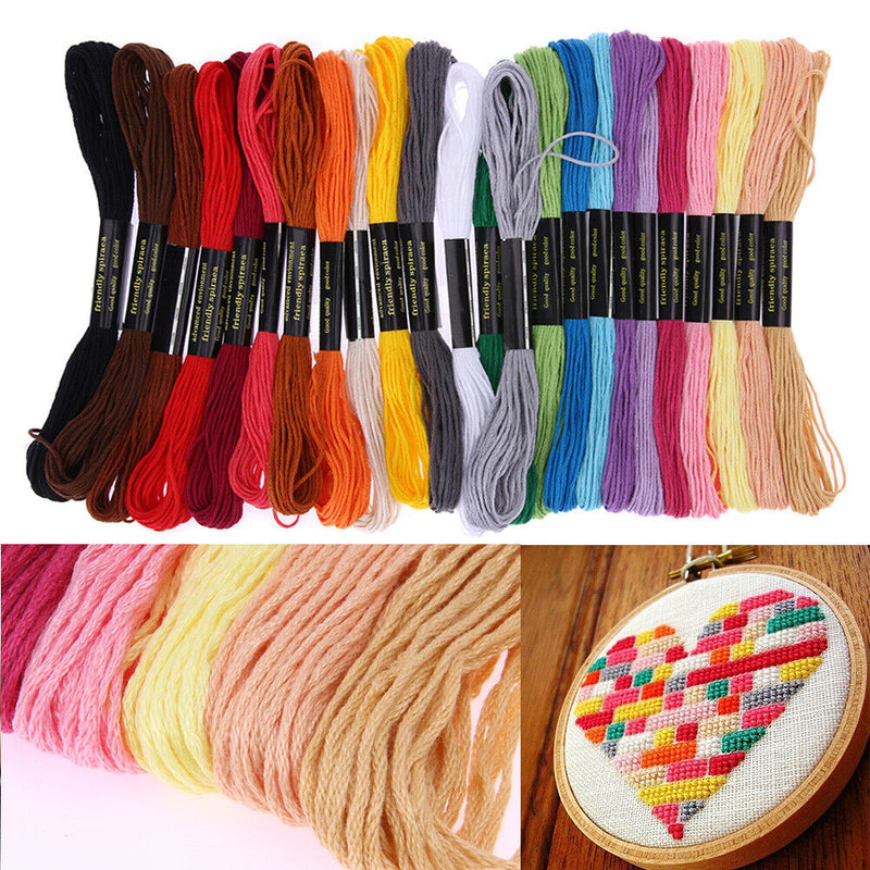 24 Farben Threads Cross Stitch Baumwolle Stickerei Thread Zahnseide Nähen Sträng