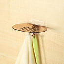 Punch-free Soap Box Drain Dish Bathroom Wall Hanging Storage Rack (Coffee) Newly
