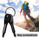 2pcs Phillips Slotted Screwdriver Keychain Pocket Repair Tools (Black) Newly