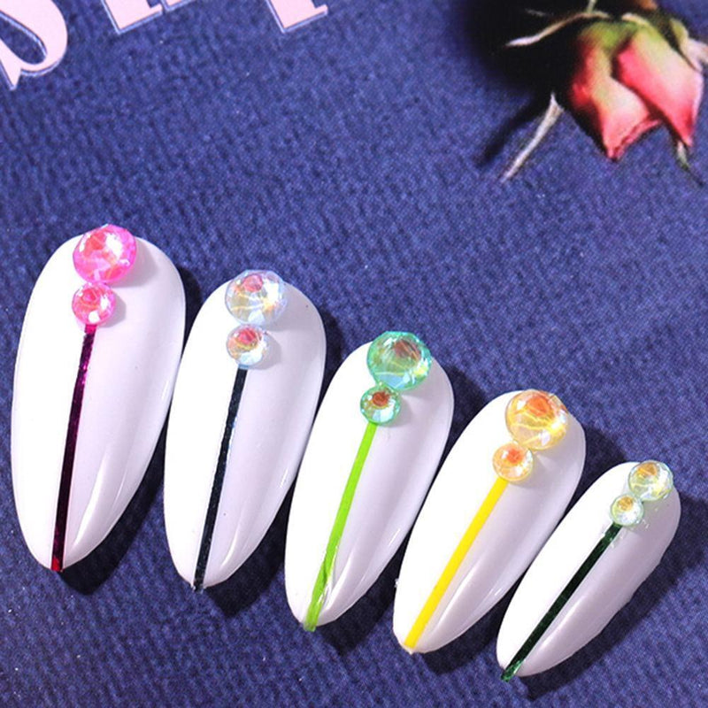 Luminous Fluorescent Diamonds Nail Stickers Multi Section Design Manicure Art