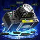 Light Headlight TYPE-C Rechargeable Zoom Light Induction Headlamp With Warning