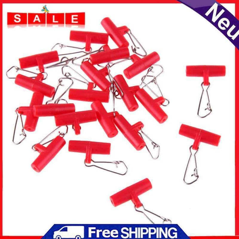 80pcs Zip Slider High-strength Fishing Line Sinker Slider Slides Hooked Red