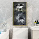 Dog Reflection Wolf Oil Paint By Numbers Kits DIY Handpainted on Canvas Wal
