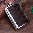 8oz Leather Stainless Steel Hip Flask Set Whiskey Flagon with Funnel Cups