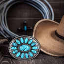 Cowboy Turquoise Stone Buckles Wide Belts Alloy Jeans Accessory for Men Women