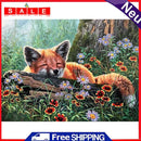 Oil Paint by Numbers Cute Fox Canvas Artwork Living Room Picture Home Decoration
