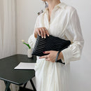Retro PU Leather Embroidery Party Clutch Purse Pure Color Zipper Travel Wallets