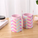 Portable PU Leather Makeup Storage Holder Cosmetic Brush Pen Cup Box (A) Newly