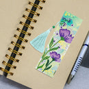 2pcs 5D Diamond Painting Leather Flowers Bookmarks Books Cross Stitch Craft Gift