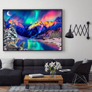 Northern Light Wolf Full Round Diamond Painting Kits 5D DIY Animal Art Picture