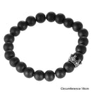 Turquoise Beads Bracelet Crown Rhinestone Elastic Bangle Jewelry (Black) Newly