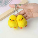 Real Mink Fur Ball Chick Duck Charm Phone Purse Pendant Chain V9T9 Key 5cm E5P4
