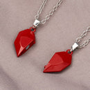 2pcs Wishing Stone Pendant Necklace Statement Link Rope Chain Lovers Jewelry