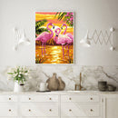 Cross Stitch Kits 11CT Stamped DIY Flamingo Full Embroider Needlework