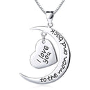 Long Chain Fashion Moon&Heart Pendant Necklace "I Love You" Friendship Jewelry