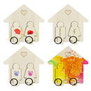 Wooden Key Chain Couples, Set of 2 Keys Ring with Matching Magnetic Hanger Newly