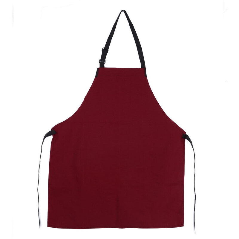 Unisex Halterneck Apron with 2 Pockets Chef Waiter Kitchen Cook Red Tool