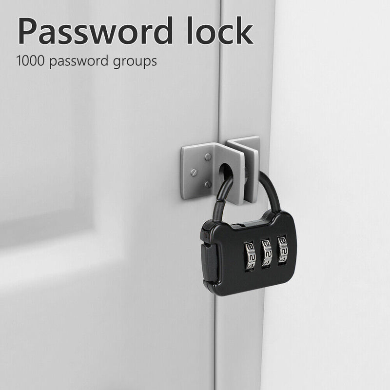 Zinc 3 Digit Code Combination Password Lock Mini Carrying Case Lock (Black)
