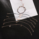 Jewelry  Hollow Star Moon Bracelet Set Crystal Beads Stones Adjustable Bangle