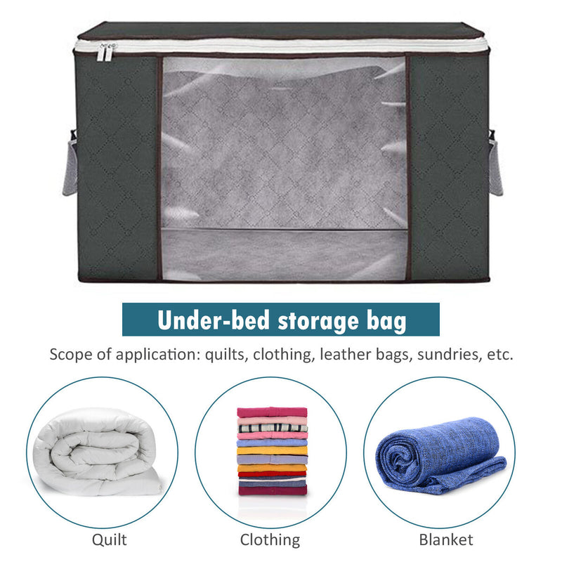 Large Capacity Clothes Storage Bag Organizer with Reinforced Handle Thick F