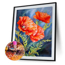 5D DIY Diamond Painting Red Flower Full Round Diamond Mosaic Home