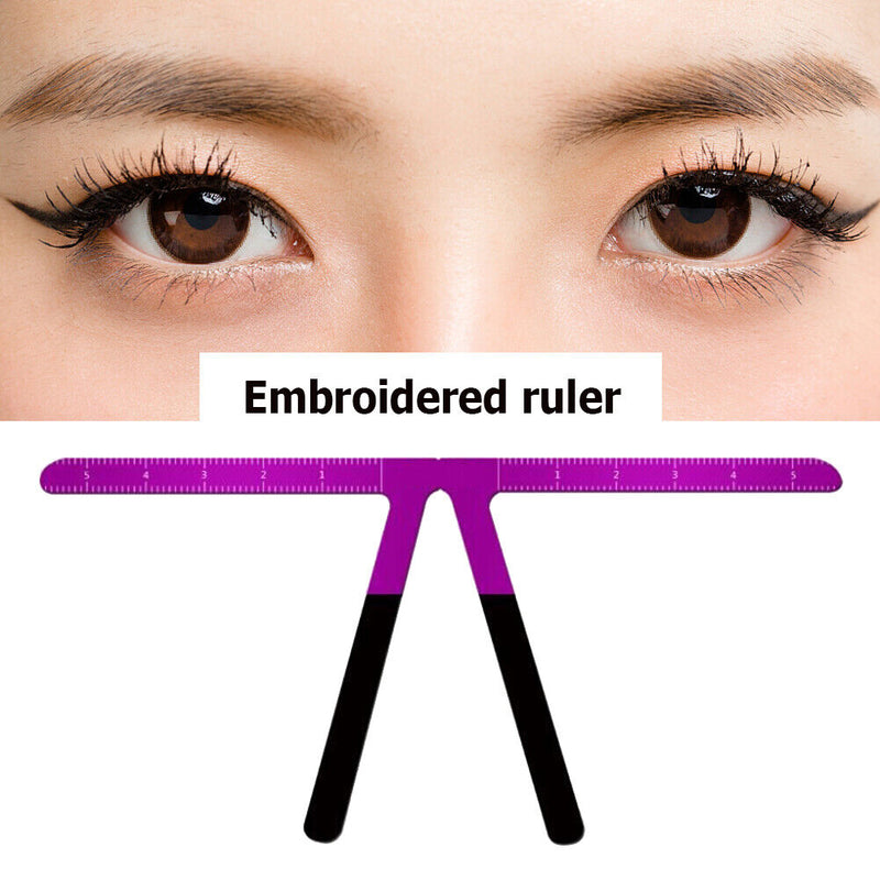 Embroidery Eyebrow Tattoo Ruler Eyebrow Makeup Aid Positioning Ruler (Pink)